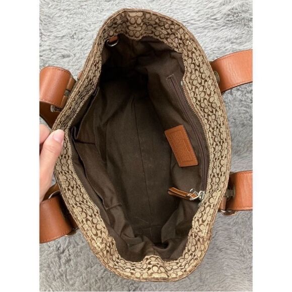 Vintage Y2k Coach soho pleated brown signature C print satchel shoulder bag - Picture 4 of 8